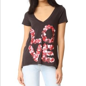 Valentine's Chaser floral v neck "love" T-shirt